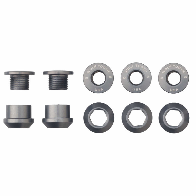 Load image into Gallery viewer, Wolf Tooth Red Aluminum Chainring Bolts - 6mm, 7075-T6, Easy Hex Fit
