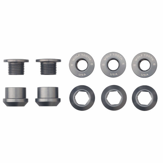 Wolf Tooth Red Aluminum Chainring Bolts - 6mm, 7075-T6, Easy Hex Fit