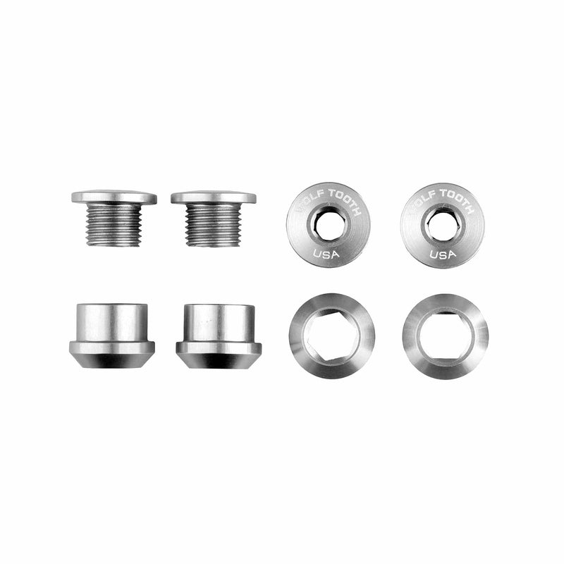 Load image into Gallery viewer, Wolf Tooth 1x Chainring Bolt Set - 7075-T6 Aluminum, Raw Silver
