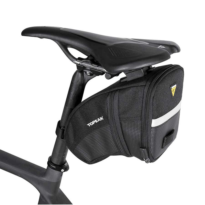 Load image into Gallery viewer, Topeak Aero Wedge Seat Bag Large Black Water Weather Resistant Cordura
