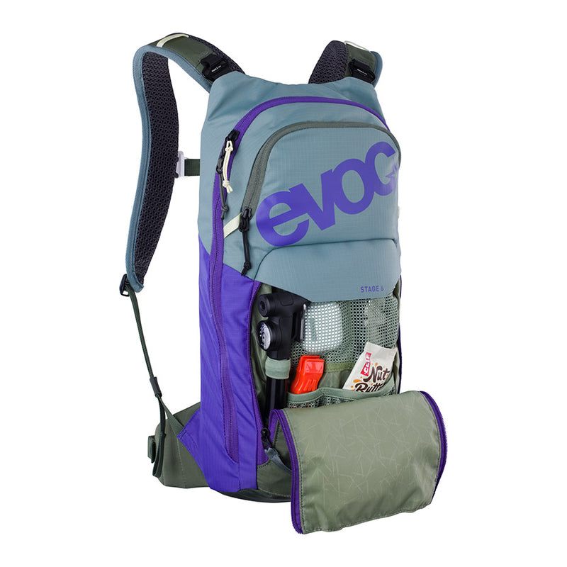Load image into Gallery viewer, EVOC Stage 6 + 2L Bladder Hydration Bag, Volume: 6L, Bladder: Included (2L), Steel/Violet/Dark Olive
