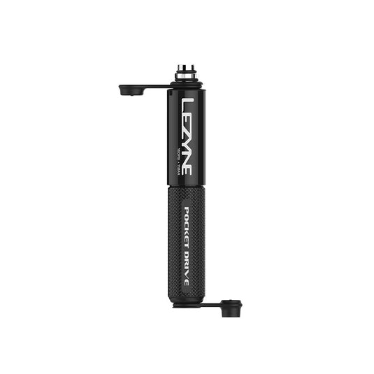 Lezyne Pocket Drive Frame Pump: Black CNC Machined Aluminum Body