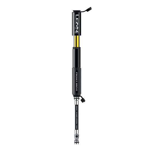 Lezyne Pocket Drive Frame Pump: Black CNC Machined Aluminum Body