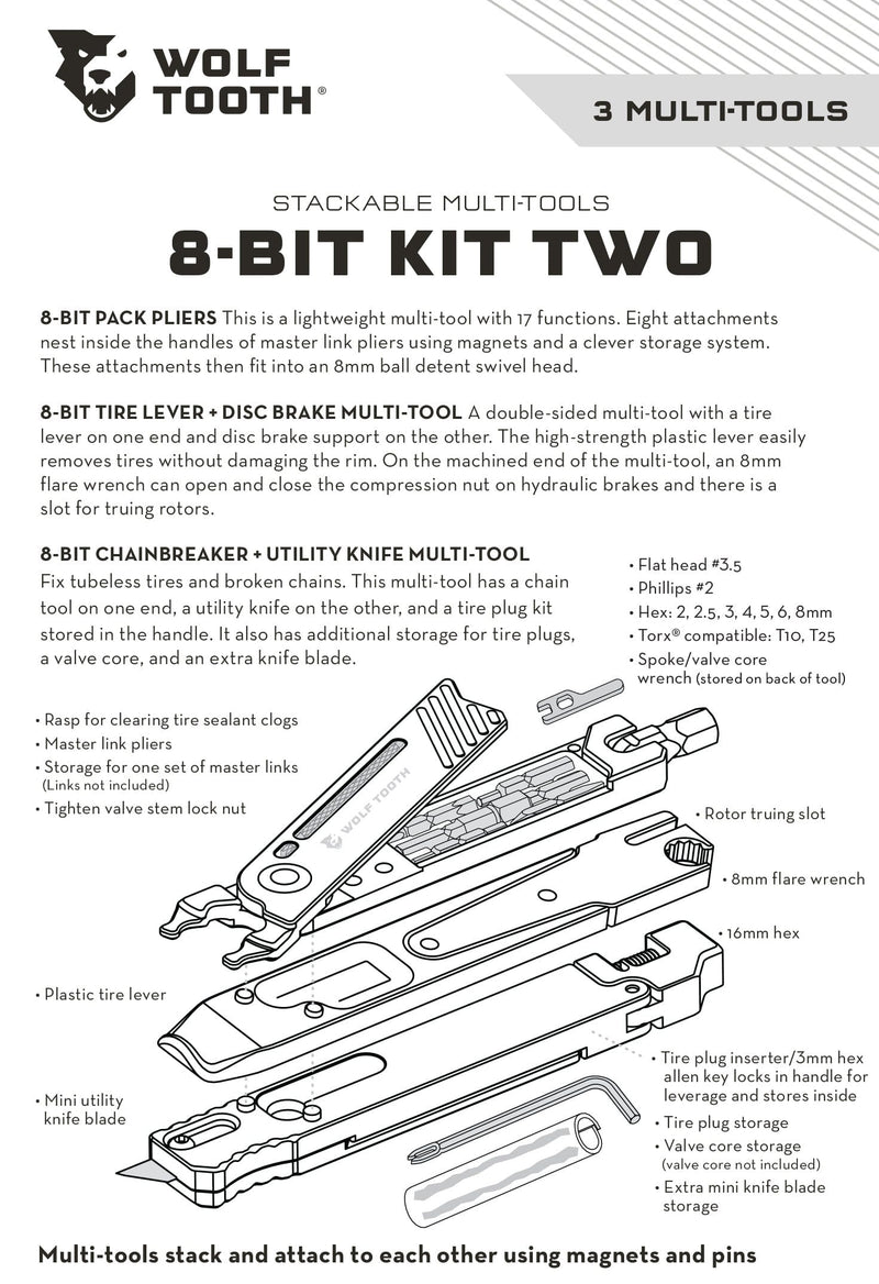 Load image into Gallery viewer, Wolf Tooth 8-Bit Kit Two: Lightweight Multi-Tools with Magnetic Nesting
