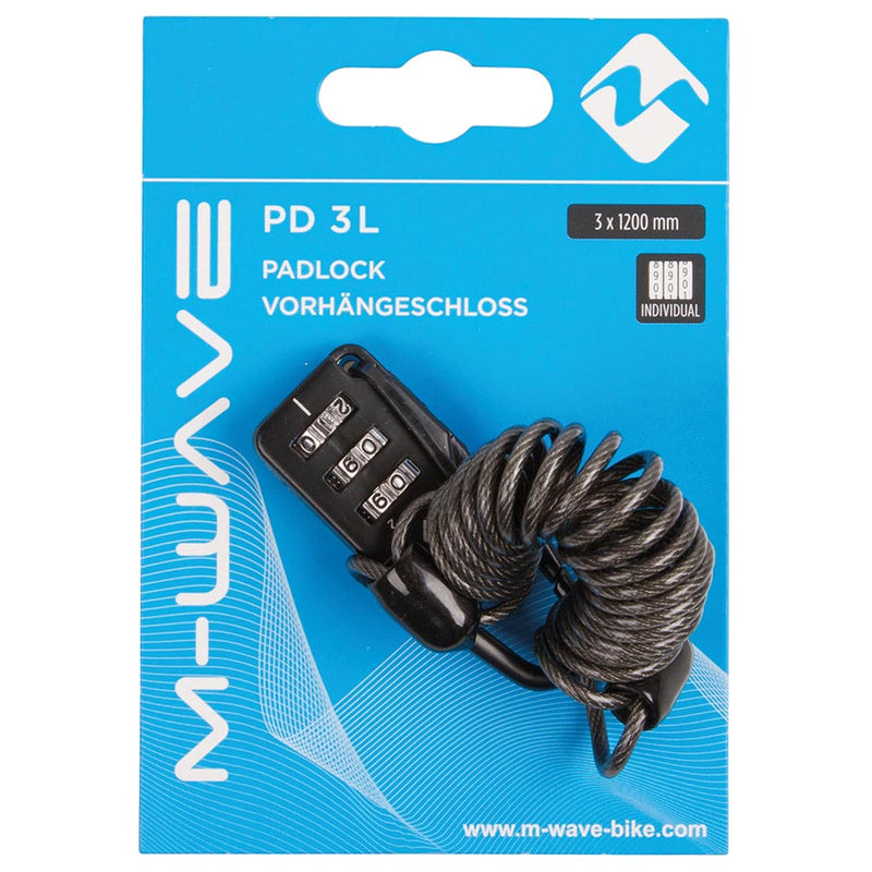 Load image into Gallery viewer, M-Wave PD 3 L Anti-Theft cable with combination lock, 3x1200mm
