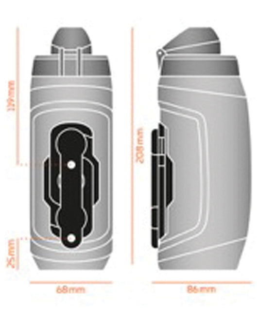 Fidlock TWIST Water Bottle Cage Set - Bike Base Mount, Bolt-On, 590ml, Clear