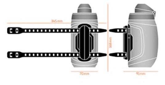 Fidlock TWIST Deluxe Water Bottle Cage Set - Universal Base Mount, Strap On, 450ml, Smoke