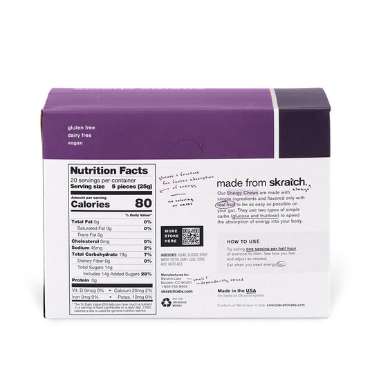 Skratch Labs Sport Energy Chews, Grape, 10pcs