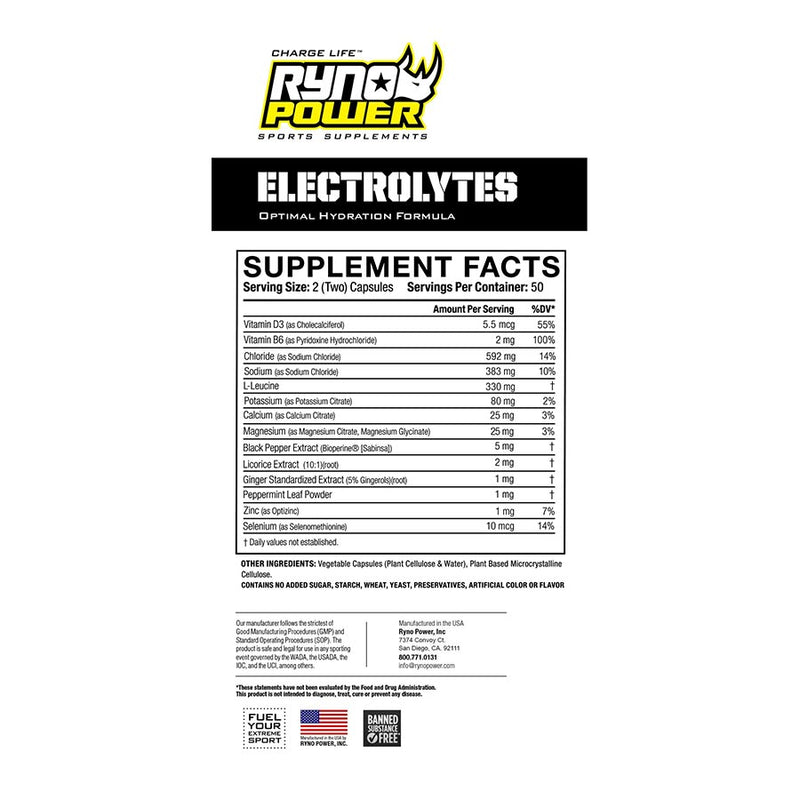 Load image into Gallery viewer, Ryno Power Electrolytes Capsules, 100/count
