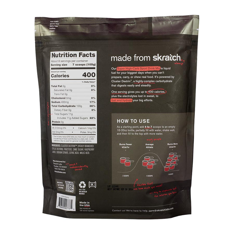 Load image into Gallery viewer, Skratch Labs Super High Carb Sport Mix - Raspberry, 16 Serving Pouch
