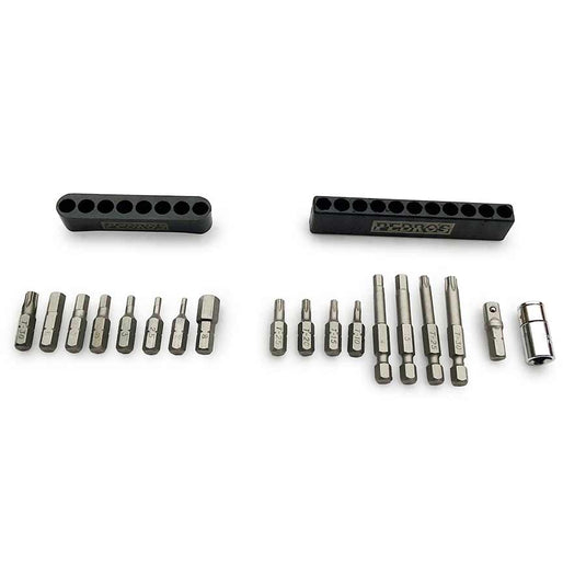 Pedro's Hex and Torx Bit Set II For Pedro's Torque Wrenches, 18 Piece Bit Set