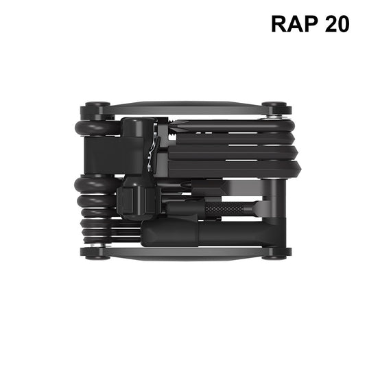 Lezyne Rap II - 20 Tubeless Multi Tool - 20 Tools, With Chain Tool, Tubeless Plug Kit, Co2 Inflator, Black