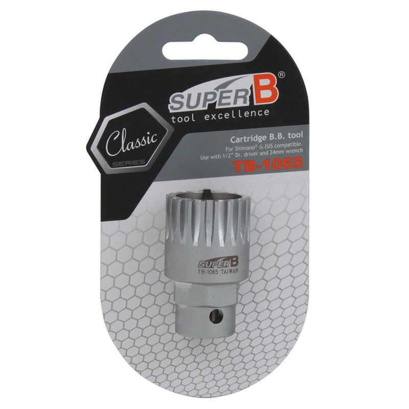 Load image into Gallery viewer, Super-B TB-1065 Bottom Bracket Tool, For 1/2'' Drive or use with 24mm wrench, ISIS
