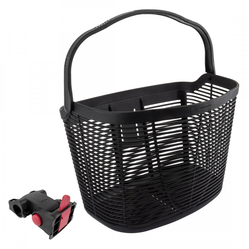 Load image into Gallery viewer, Sunlite-Matty-HD-Plastic-Basket-QR-Basket-Black-Plastic-BSKT0348-Bicycle-Baskets
