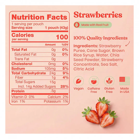 Huma Chia Energy Gel Box of 24 Energy Strawberry Box of 24