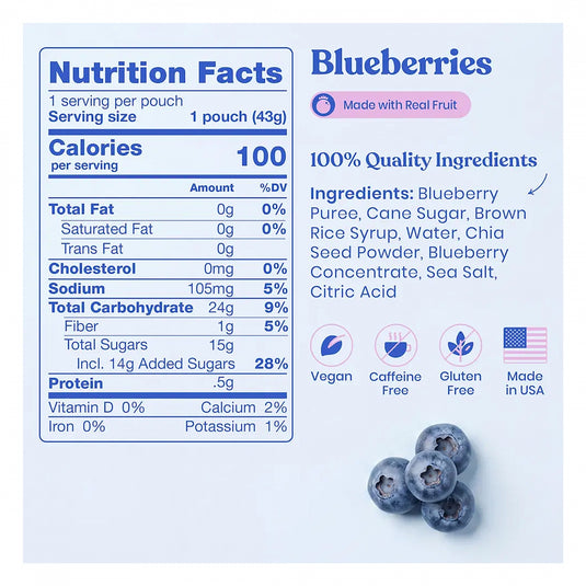 Huma Chia Energy Gel Box of 24 Energy Blueberry Box of 24