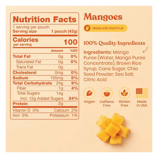 Huma Chia Energy Gel Box of 24 Energy Mango Box of 24