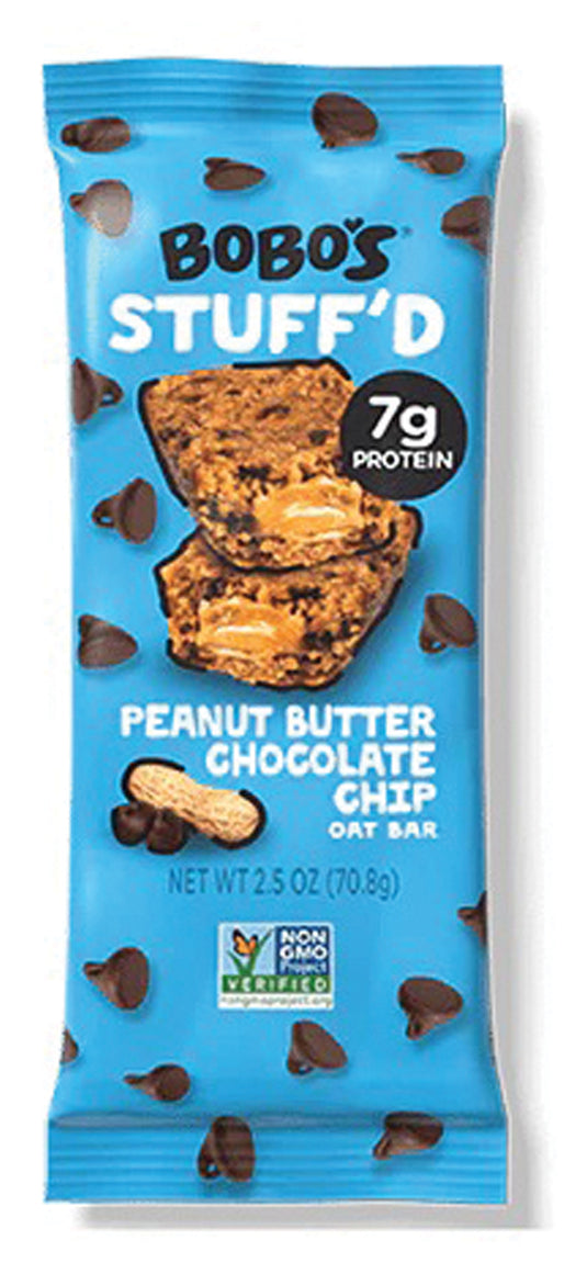 Bobo's Stuff'd Peanut Butter Chocolate Chip Bar - A Deliciously Filled Snack! Pack of  12