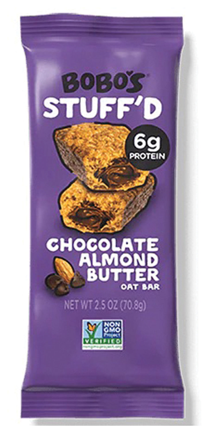 Load image into Gallery viewer, Bobo's Stuff'd Choc Almnd Bttr: Indulgent Chocolate Almond Butter Filled Snack Bar Pack of  12
