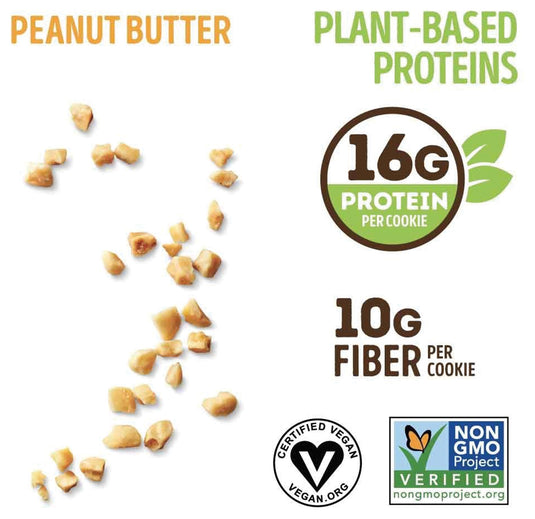 Lenny & Larry Complete Cookie Peanut Butter - Delicious Vegan Protein Snack Pack of  12