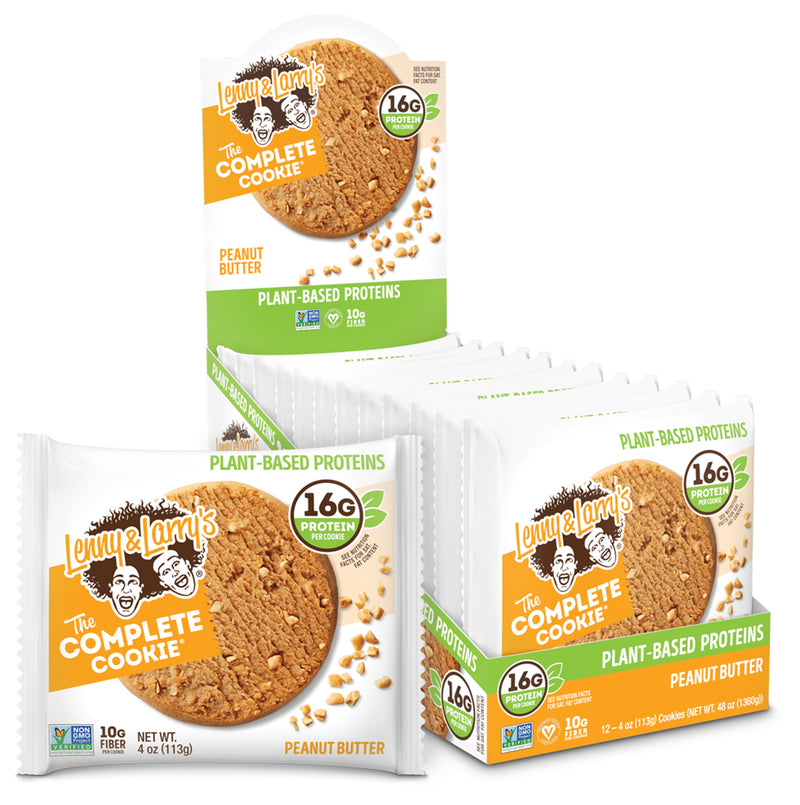 Load image into Gallery viewer, Lenny &amp; Larry Complete Cookie Peanut Butter - Delicious Vegan Protein Snack Pack of  12
