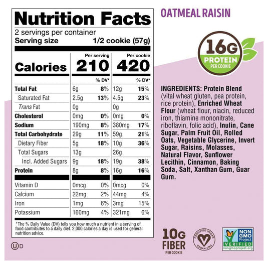 Lenny & Larry Complete Cookie: Oatmeal Raisin Delight Pack of  12
