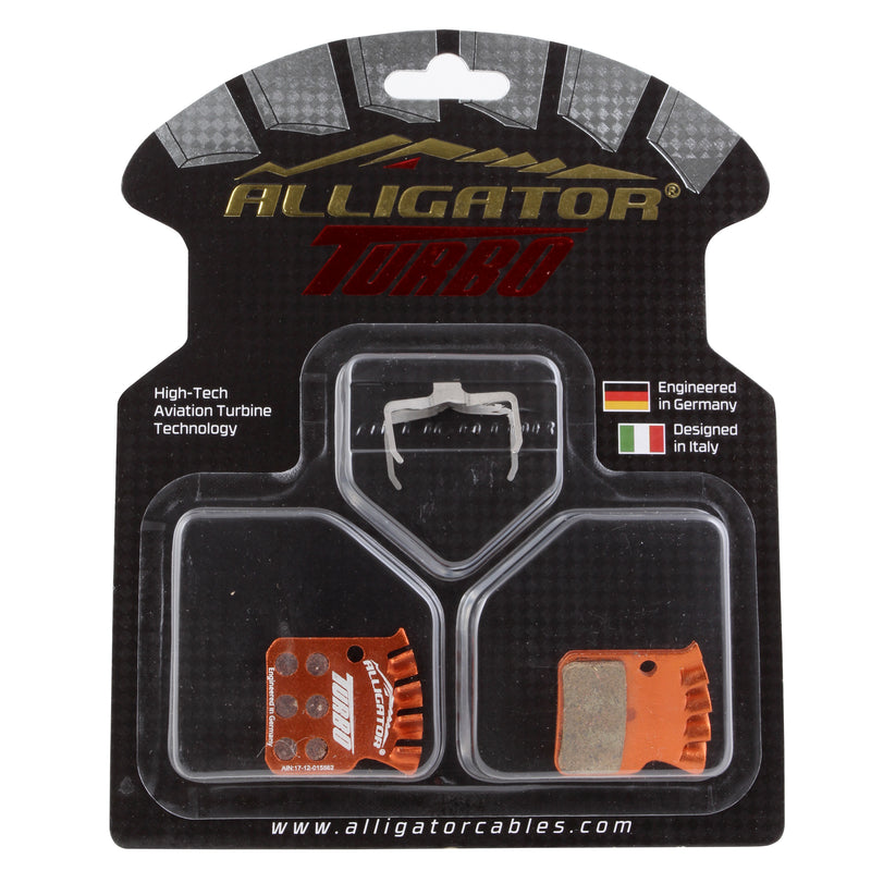 Load image into Gallery viewer, Alligator Turbo Disc Brake Pads for SRAM Level Ultimate TLM Organic, Heat-Dissipating, Lighter Alloy Backing

