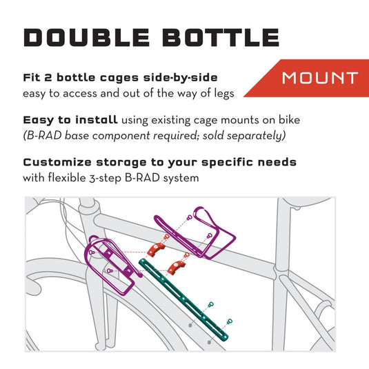 Wolf Tooth B-RAD Double Bottle Cage Adaptor Standard M5 Tapped Holes