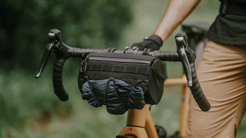 Load image into Gallery viewer, Topeak Tubular BarBag Black 9x5.5in Velcro Straps
