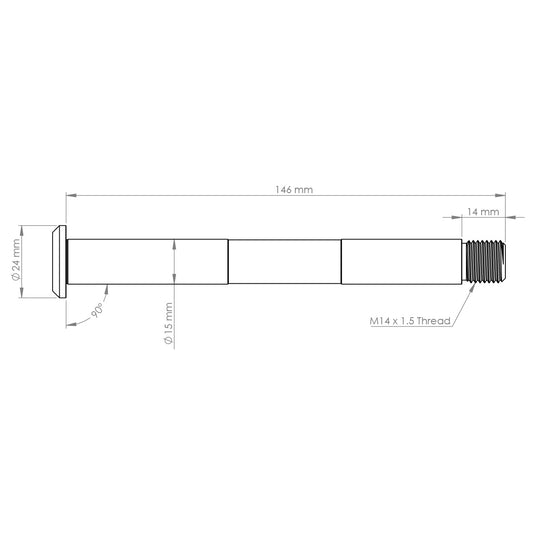 Burgtec Fox Fork Pre-2021 Axle, 15x110mm, Burgtec Black