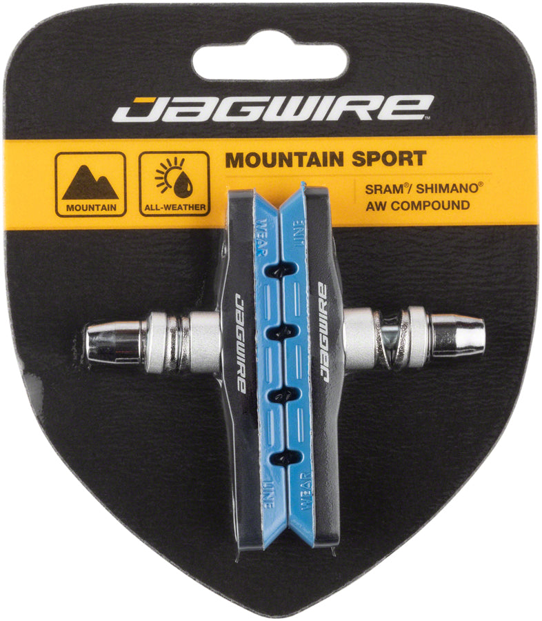 Load image into Gallery viewer, Pack of 2 Pairs Jagwire Mountain Sport V-Brake Pads Threaded Post Blue
