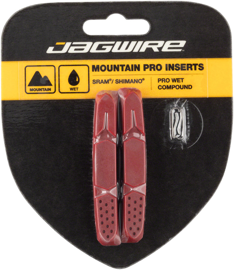 Load image into Gallery viewer, 2 Pack Jagwire Mountain Pro Brake Pad Replacement Insert for Wet Conditions Red
