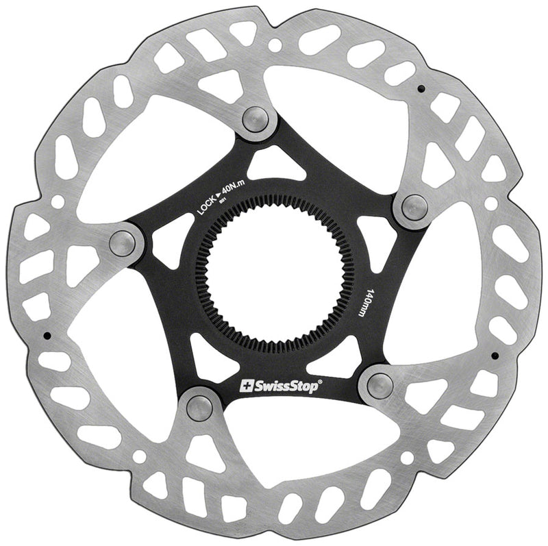 Load image into Gallery viewer, Pack of 2 SwissStop Catalyst Pro Disc Rotor - 140mm, CenterLock, Silver/Black

