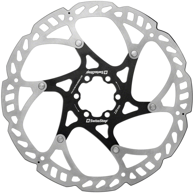 Load image into Gallery viewer, Pack of 2 SwissStop Catalyst Pro Disc Rotor - 220mm, 6-Bolt, Silver/Black
