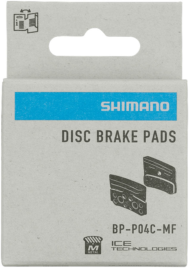 Load image into Gallery viewer, Shimano P04C-MF Disc Brake Pads and Springs - Metal Compound, Finned Aluminum and Stainless Steel Back Plate, One Pair
