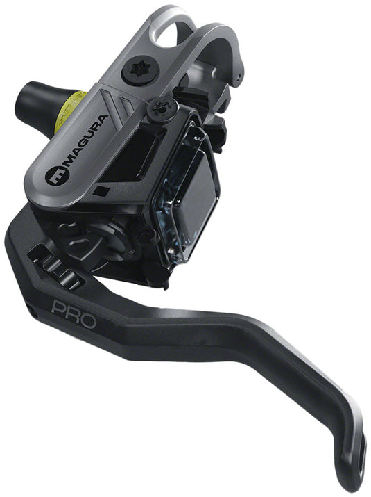Magura Gustav Pro Disc Brake and Lever - Front or Rear, Post Mount, 4-Piston, Aluminum Lever Blade, Black/Anthracite