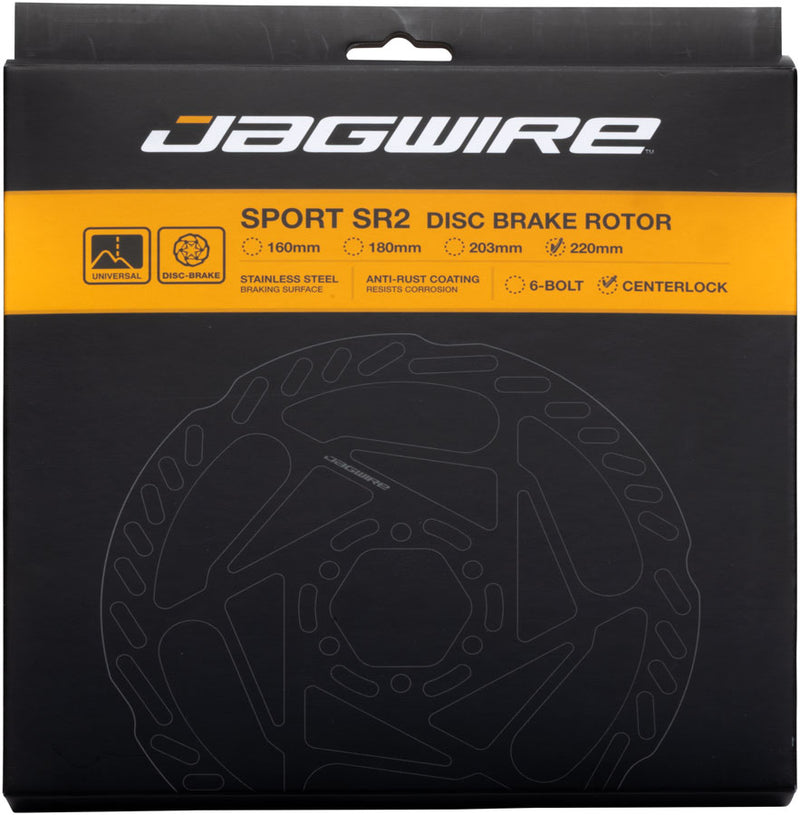 Load image into Gallery viewer, Jagwire Sport SR2 Disc Brake Rotor - 220mm, Center Lock, Includes Lockring, 2.0mm Thickness
