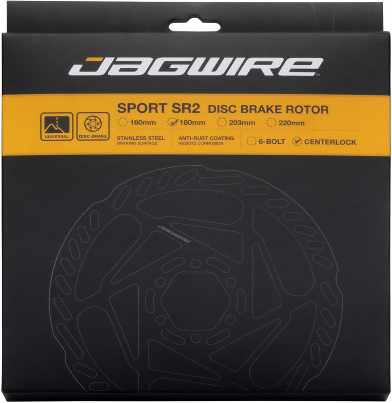 Load image into Gallery viewer, Jagwire Sport SR2 Disc Brake Rotor - 180mm, Center Lock, Includes Lockring, 1.8mm Thickness
