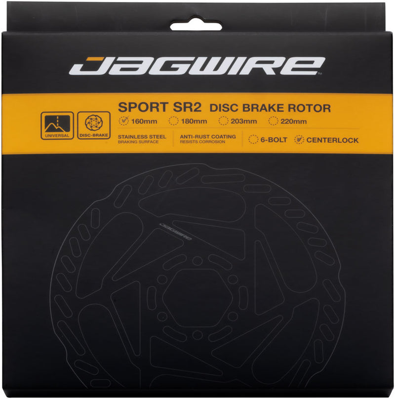 Load image into Gallery viewer, Jagwire Sport SR2 Disc Brake Rotor - 160mm, Center Lock, Includes Lockring, 1.8mm Thickness

