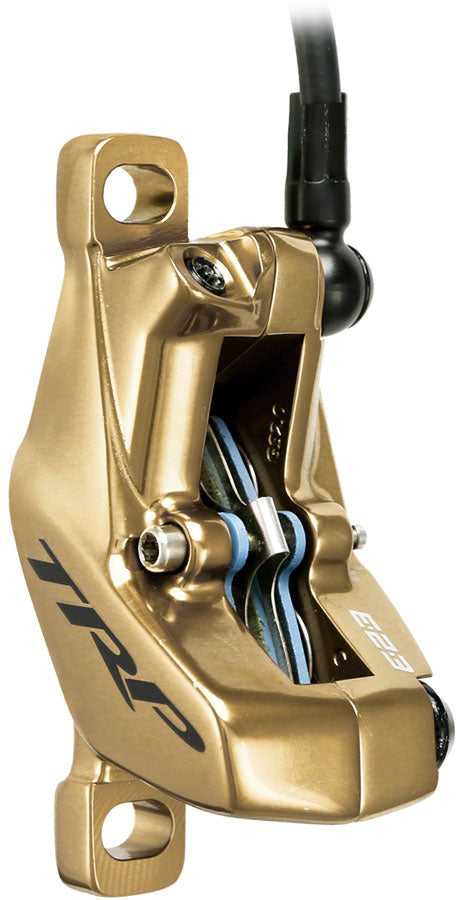 Load image into Gallery viewer, TRP EVO Pro HD-M9040 Disc Brake and Lever - Right/Front or Rear, 1900mm Hose, Post Mount, 4-Piston, Gold
