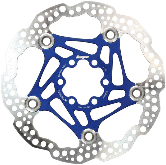 Pack of 2 Hope 2-Piece Floating Disc Rotors, 160mm, 6 Bolt, Blue