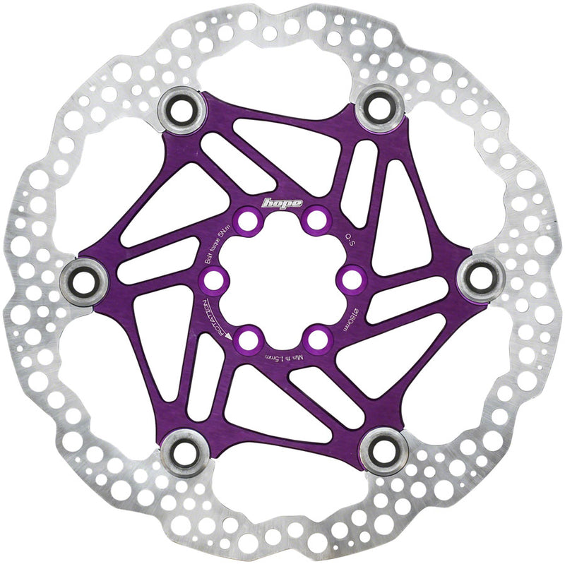 Load image into Gallery viewer, Pack of 2 Hope Floating Disc Brake Rotors, 180mm, 6-Bolt, Purple

