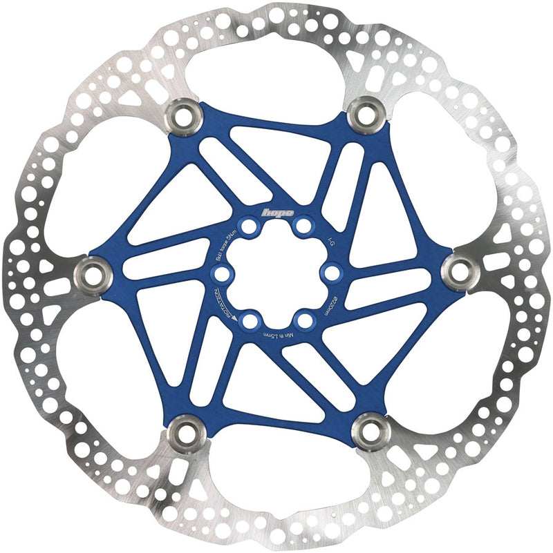 Load image into Gallery viewer, Pack of 2 Hope Floating Disc Brake Rotors, 220mm, 6-Bolt, Blue
