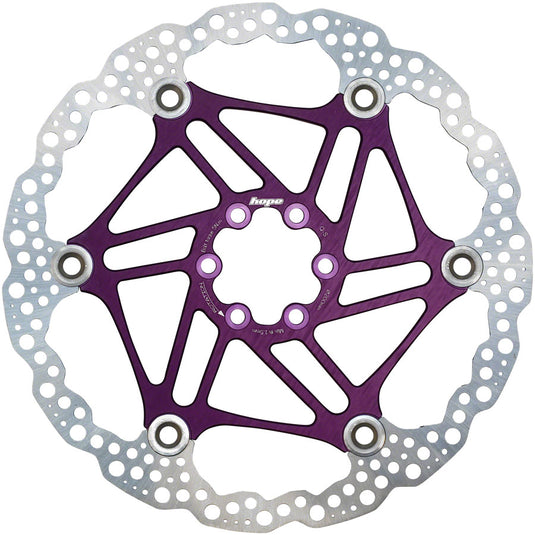 Pack of 2 Hope Floating Disc Brake Rotors, 200mm, 2 Piece, Purple