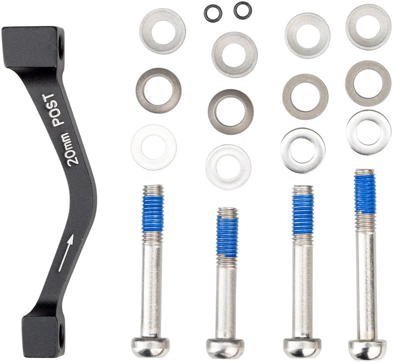 Load image into Gallery viewer, SRAM/Avid 20mm Post-Mount Disc Brake Caliper Adapters with Stainless Hardware for 180mm/160mm Rotors
