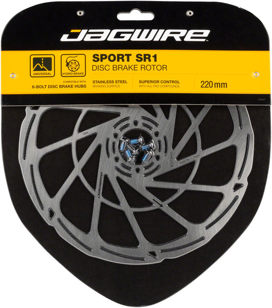 Jagwire Sport SR1 Disc Brake Rotor - 220mm, 6-Bolt, Silver