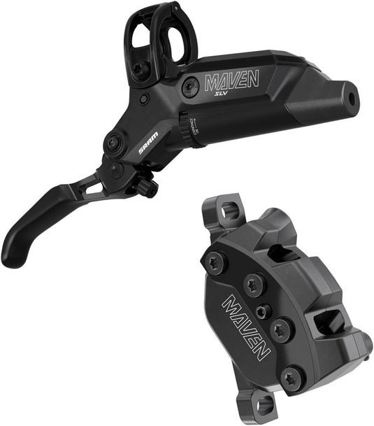 SRAM Maven Silver Disc Brake Front/Rear Post Mount 4-Piston Hydraulic Brake with Adjustable Reach & Contact Point