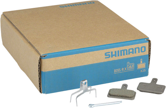 Shimano B05S-RX Resin Disc Brake Pads & Spring Kit Steel Back Plate, High Wear Resistance, Compatible with MTB & Road Models