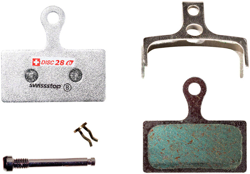 Load image into Gallery viewer, Pack of 2 SwissStop E Compound Brake Pad Set, Disc 28: for Shimano "J" shape
