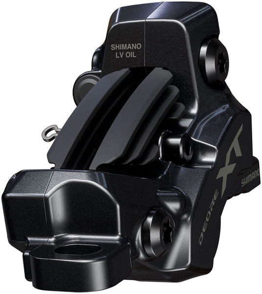 Shimano Deore XT BR-M8220 Disc Brake and BL-M8200 Lever - Left/Front, Post Mount, 4-Piston Caliper, SM-BH90-SBM Hose,